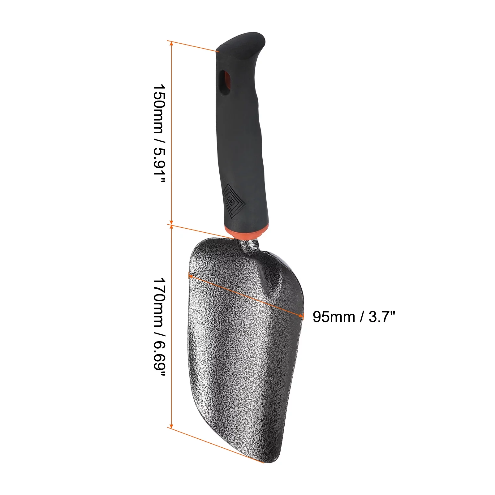 Uxcell Transplanter Trowel Carbon Steel Gardening Trowel Hand Shovel Garden Tool Soil Scoop Grey Black 2 Pack
