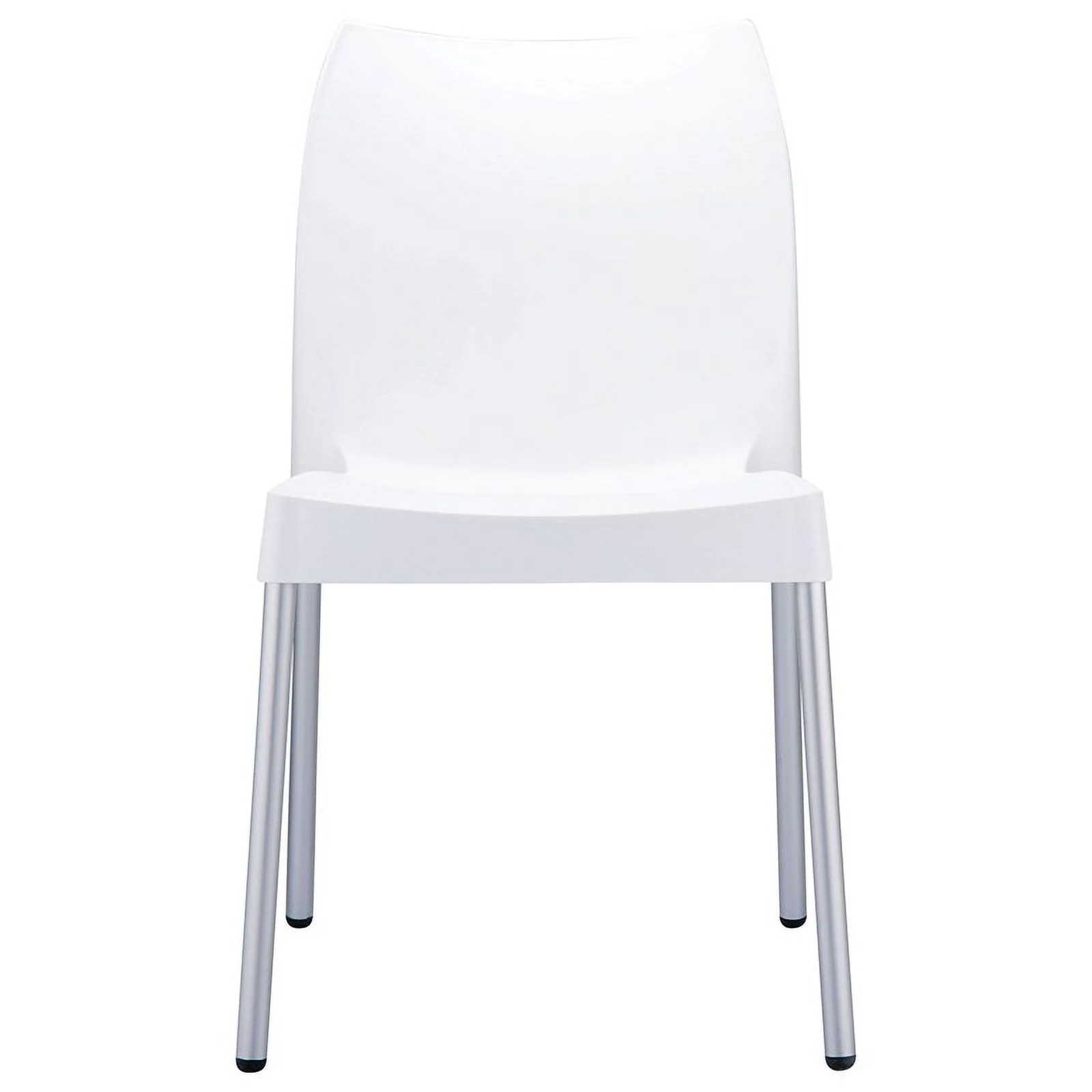 Pemberly Row Contemporary Resin Outdoor Patio Dining Chair in White