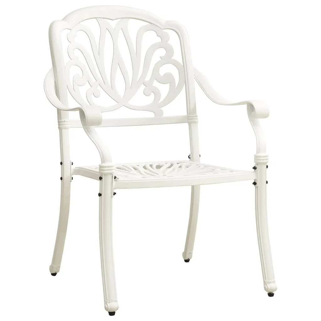 3 Piece Bistro Set Cast Aluminum White