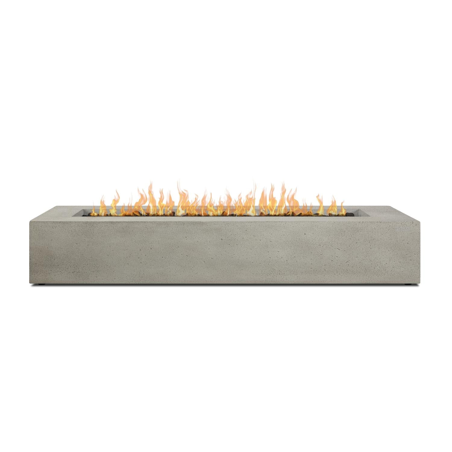 La Valle 72 Inch Rectangular GFRC Concrete Propane Fire Pit Table in Flint By BBQGuys Signature