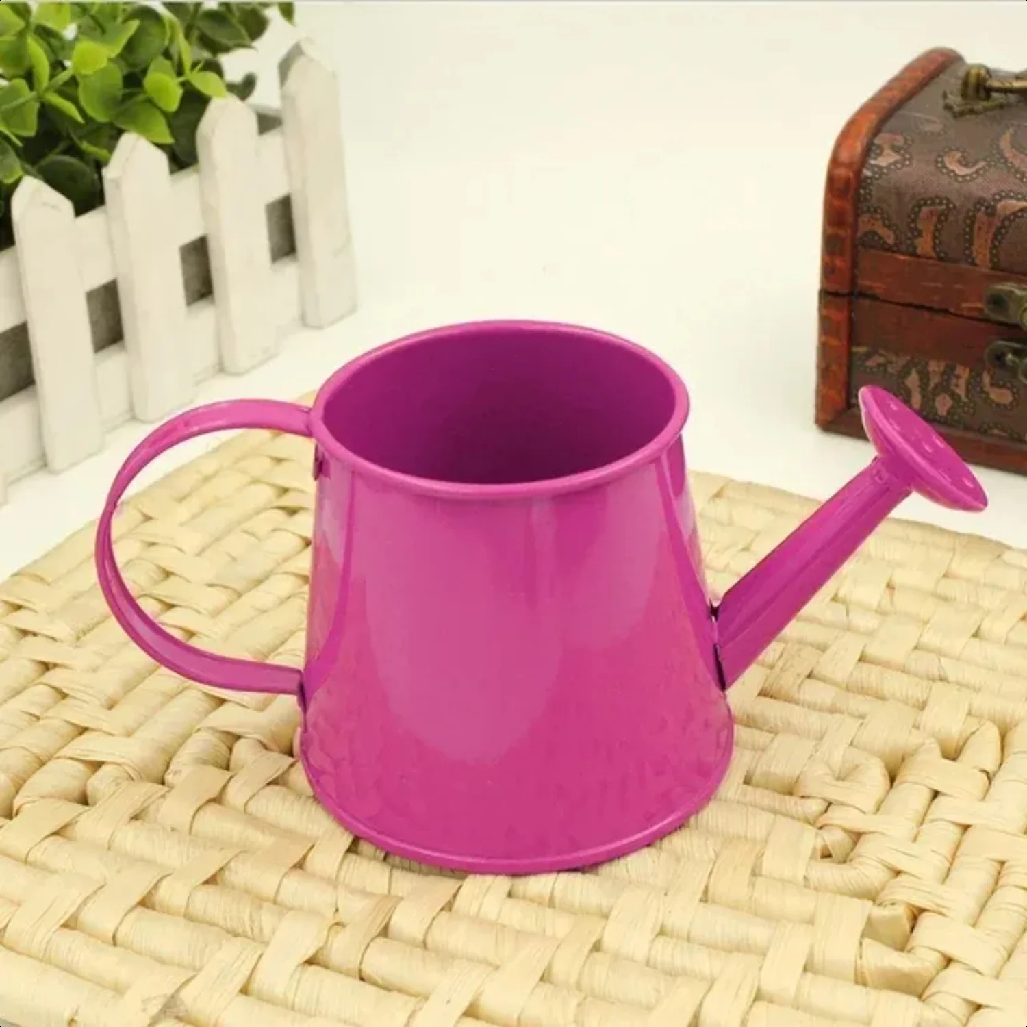 Miniature Iron Watering Can Kettle Pot Toy for Children - Indoor Garden Model Flower Bucket Metal Water Tin Gardening Decoration Kit