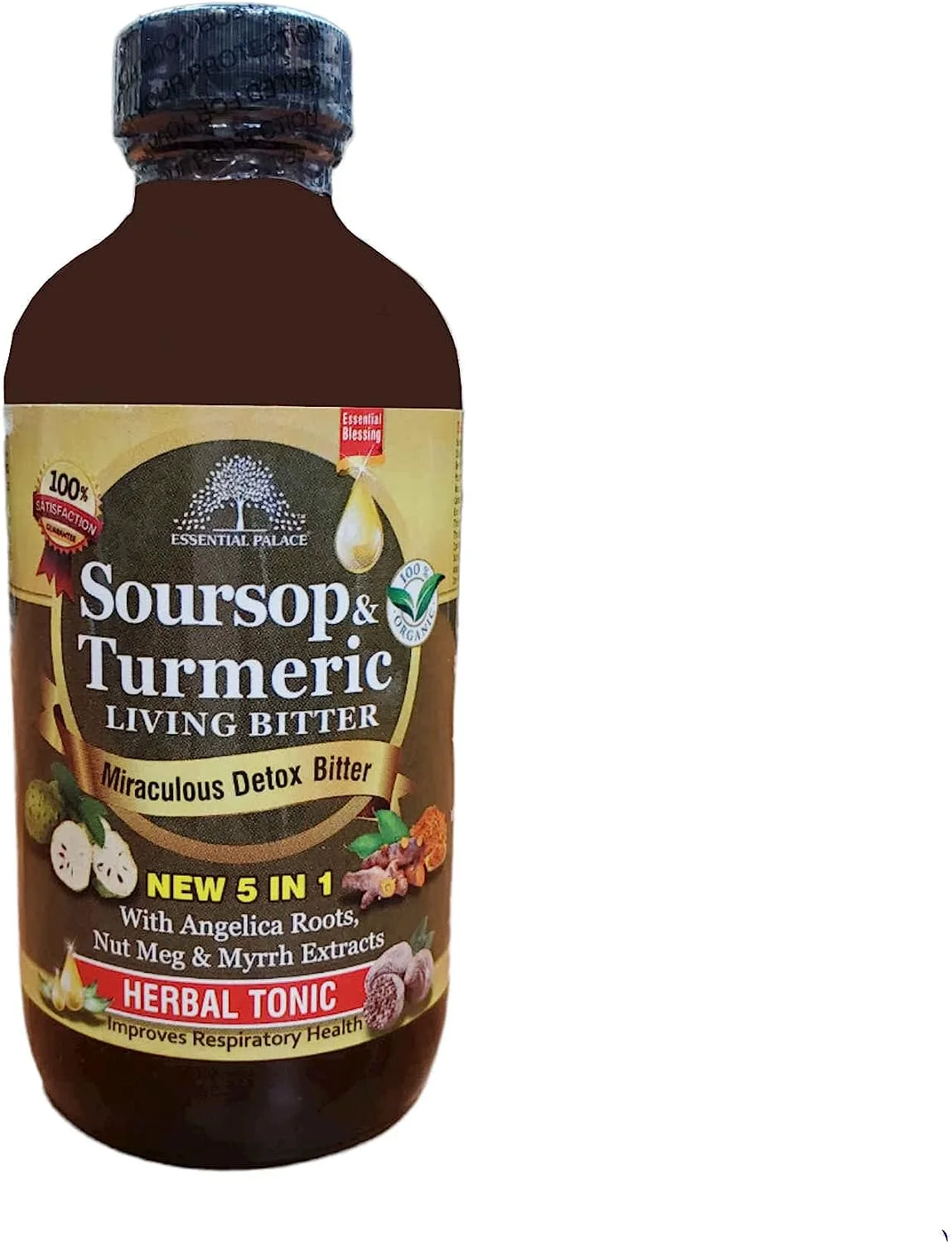 Soursop & Turmeric Living Bitter 5 in 1 with Angelica Roots, Nut Meg & Myrrh Extracts Hebal Tonic