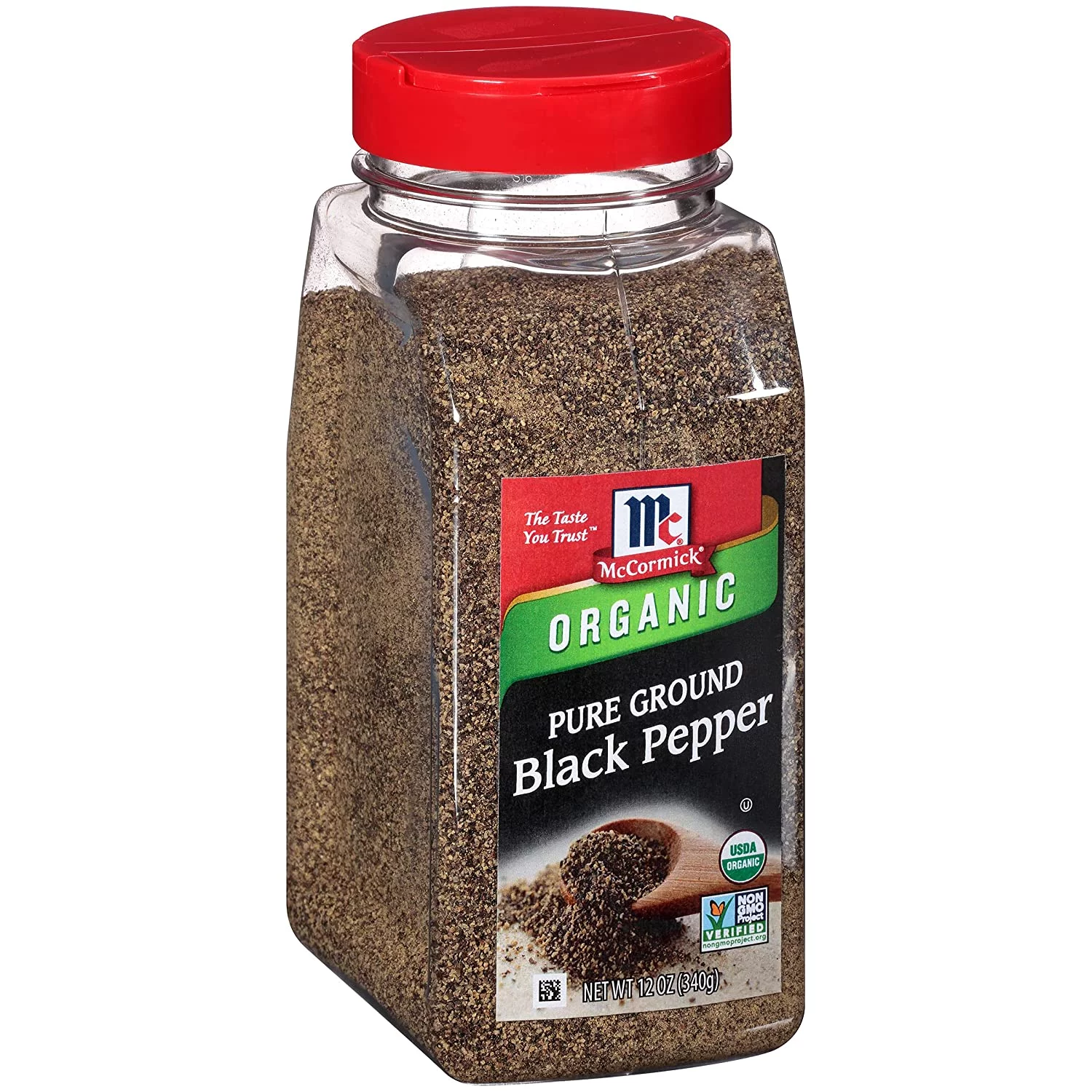 McCormick Fine Ground Black Pepper (Organic, Non-GMO, Kosher), 12 oz