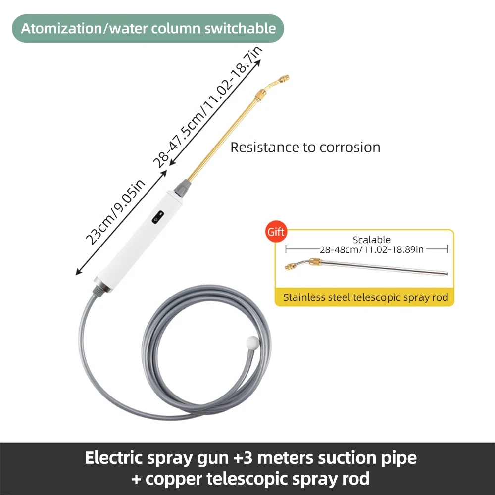 GoolRC sprayer wand,9.8 Feet And Click Adjustable And Spray Adjustable 2 Spray And Spare Copper One Sprayer Wand Steel Water Sprayer Easy Operation Arealer 11-19 Inch Sprayer Wand With 9.8 Stainless