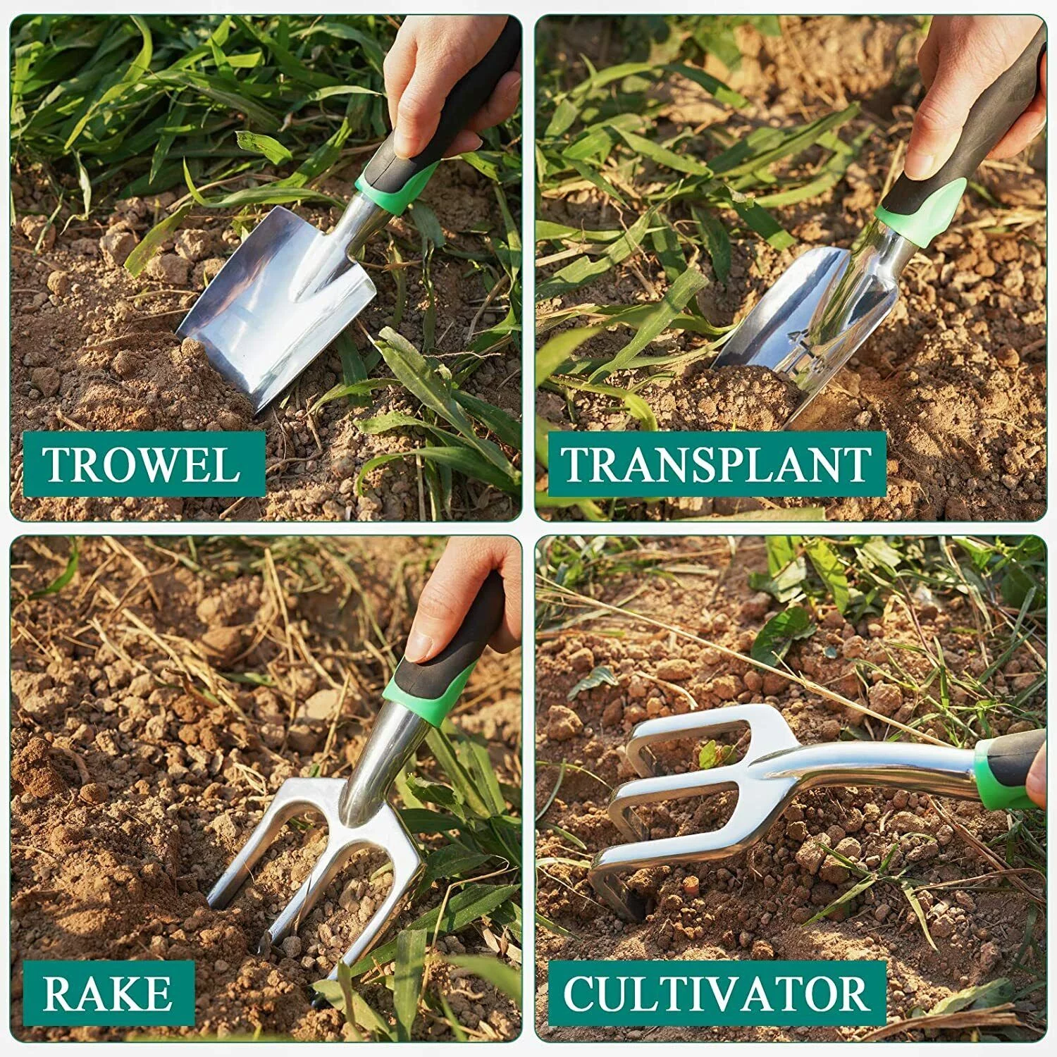 USA 10 Piece Garden Tools Set Gardening Kit Gardening Tools with Gloves + Bag