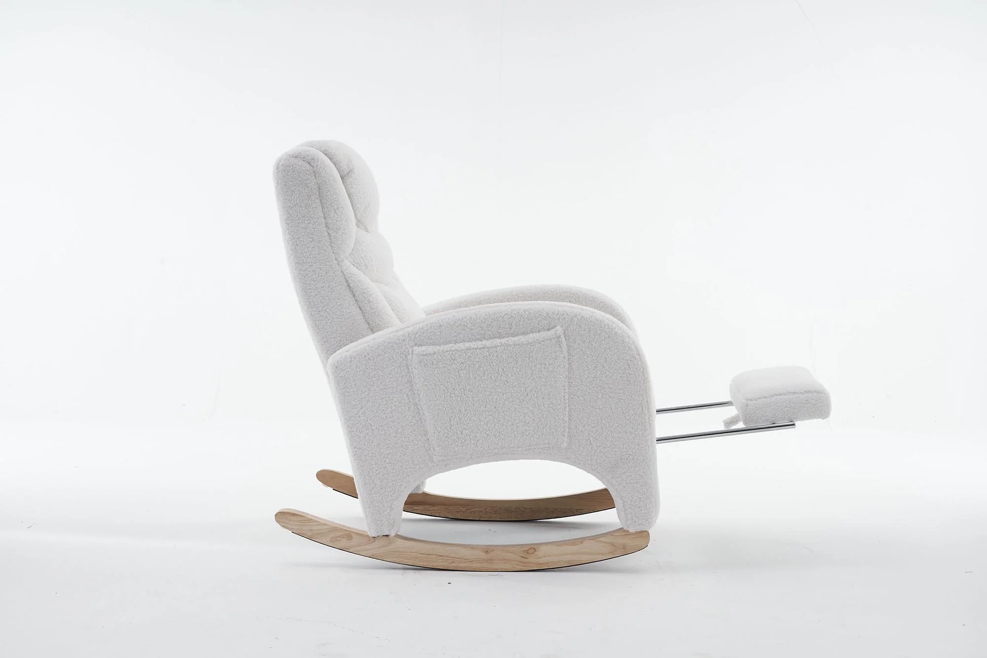 Fabric Nursery Rocking Chair With Adjustable Footrest