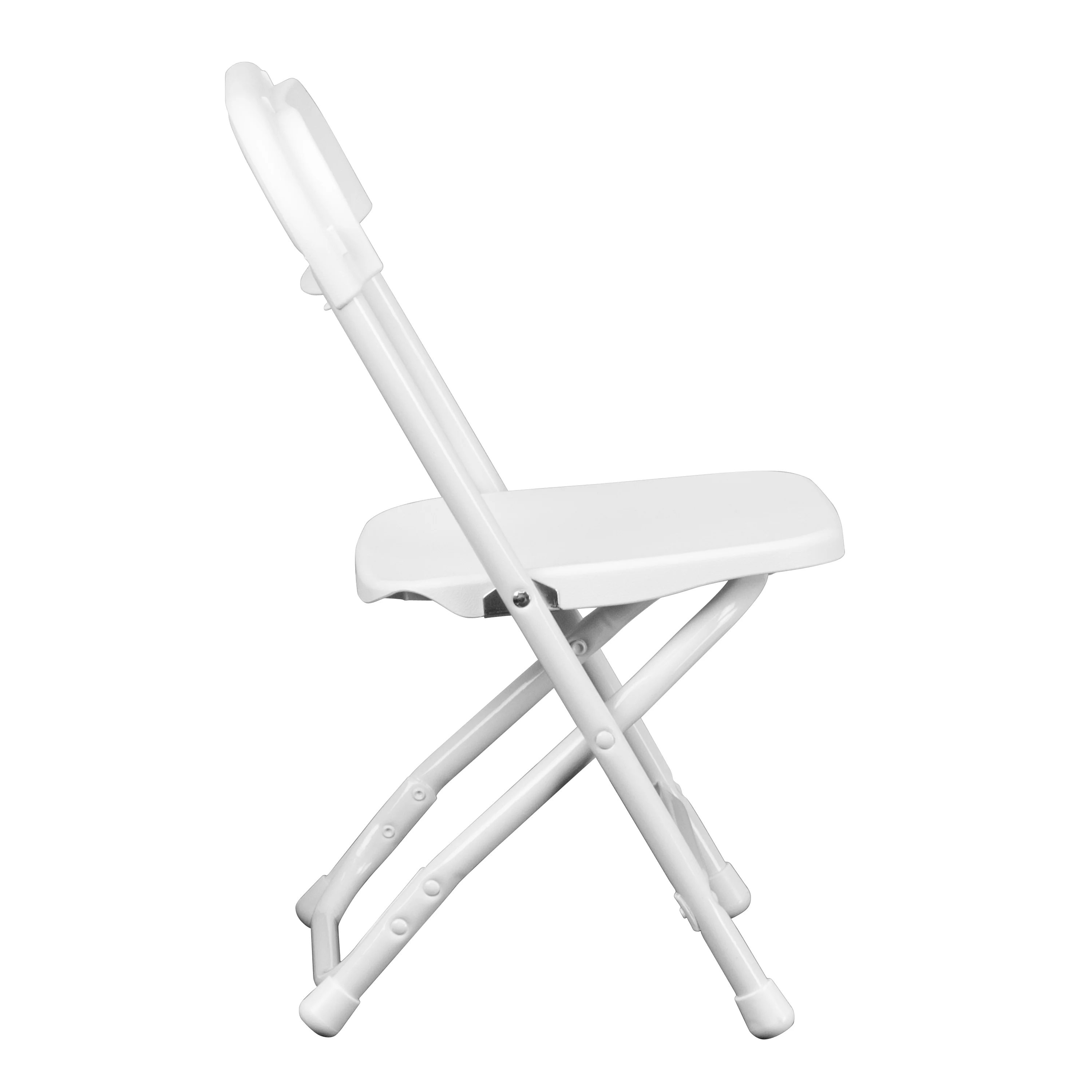 BizChair 10 Pack Kids White Plastic Folding Chair