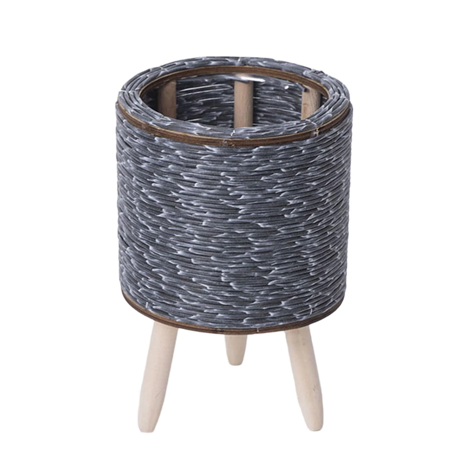 oshhnii Flower Pot Plant Stand Decorative Basket Organizer for Office Court Cylinder 21cm