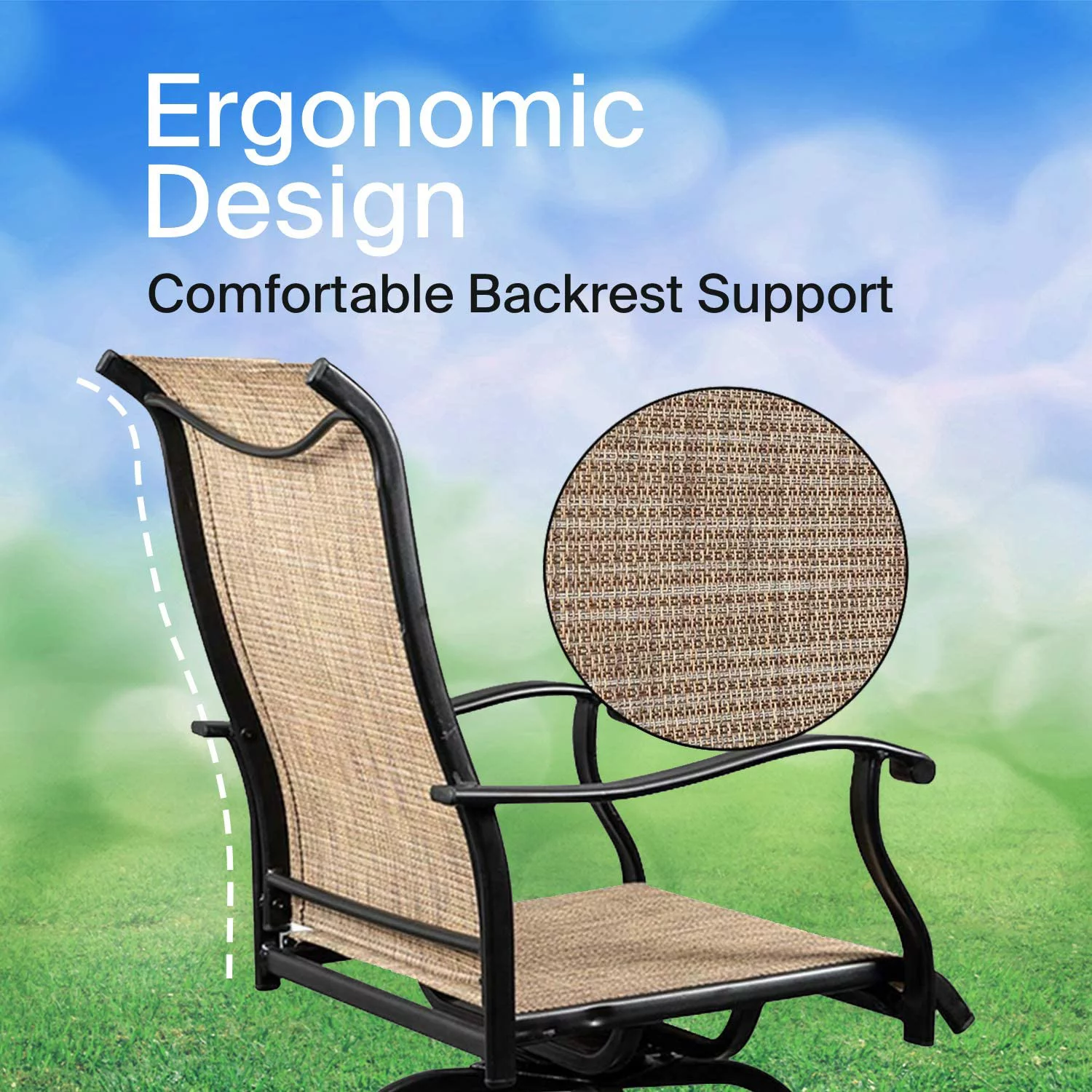 Nikias 3 Peice High Swivel Bar Set – 2 Sturdy Chair And a High Squire Glass Table