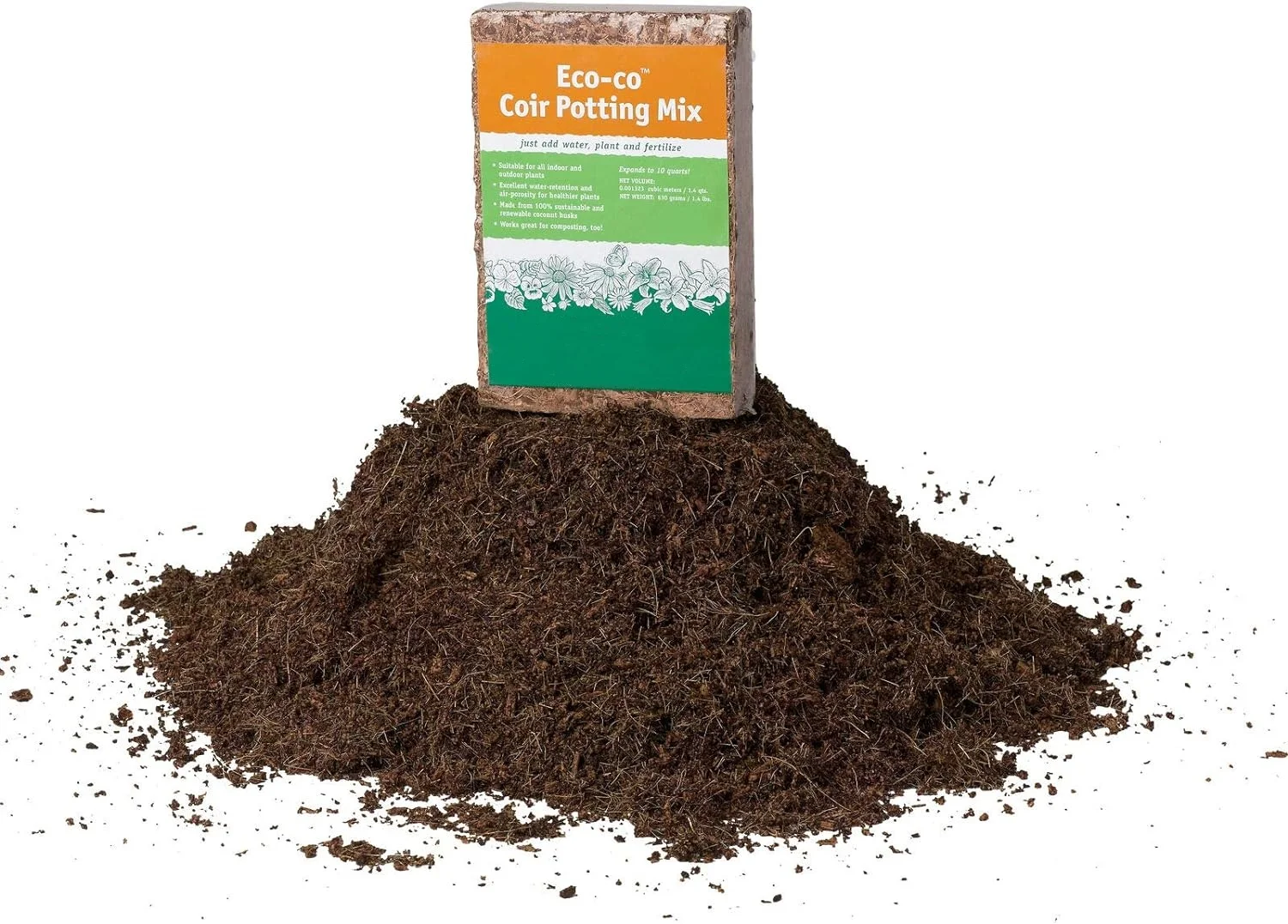 Eco Coir Bricks Organic Potting Mix Bricks | High-Nutrient Organic Coco Coir-Based Potting Mix for Indoor & Outdoor Container Pots Planter Boxes | Pack of 12