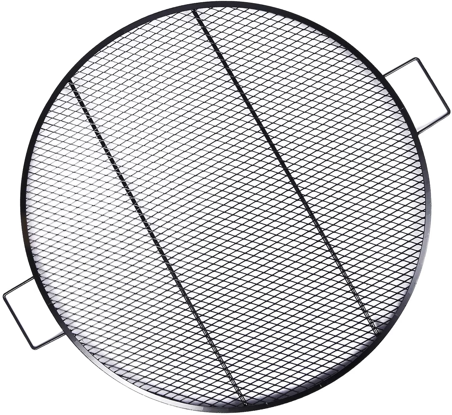 Lineslife Fire Pit Cooking Grill Grates, Heavy-Duty Outdoor Round BBQ X-Marks Grill, Camping Cookware, 36 Inch Black