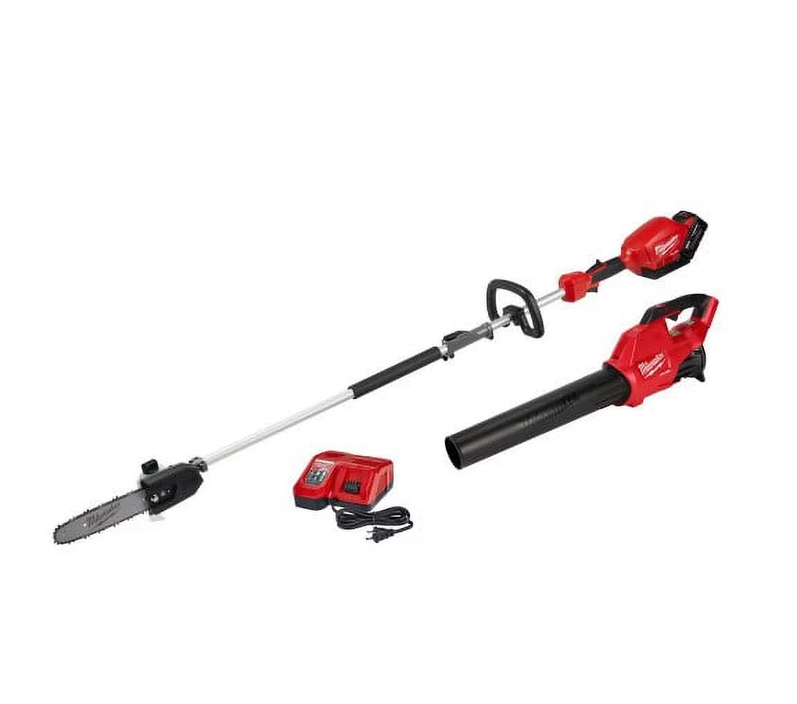 Milwaukee M18 FUEL 18-Volt Lithium-Ion Brushless Cordless 10 in. Pole Saw & Blower Combo Kit w/ Charger & 9.0 Ah Battery (2-Tool)