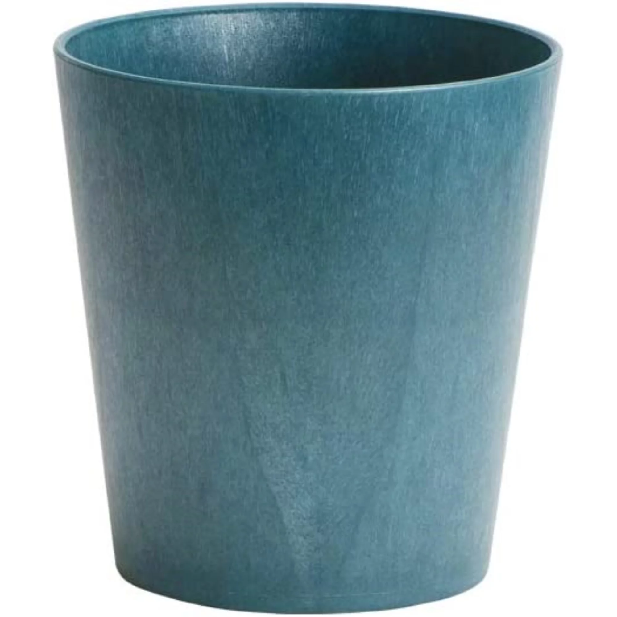 Novelty Metallic Cache Plastic Flower Pot Round Planter, Slate, 7.5