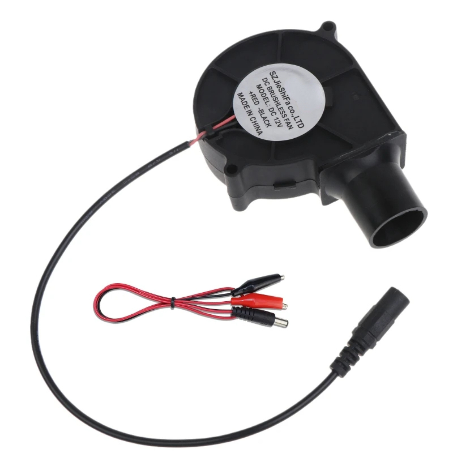 DC12V 5.5x2.1mm 75mm Charcoal Chimney Starter Cooking Barbecue Fan with Powerful Smelting Metal BBQ Blower