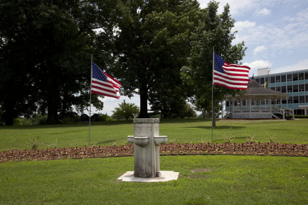 Print: Historic Water Fountain On The Grounds Of City Hall In Gadsden