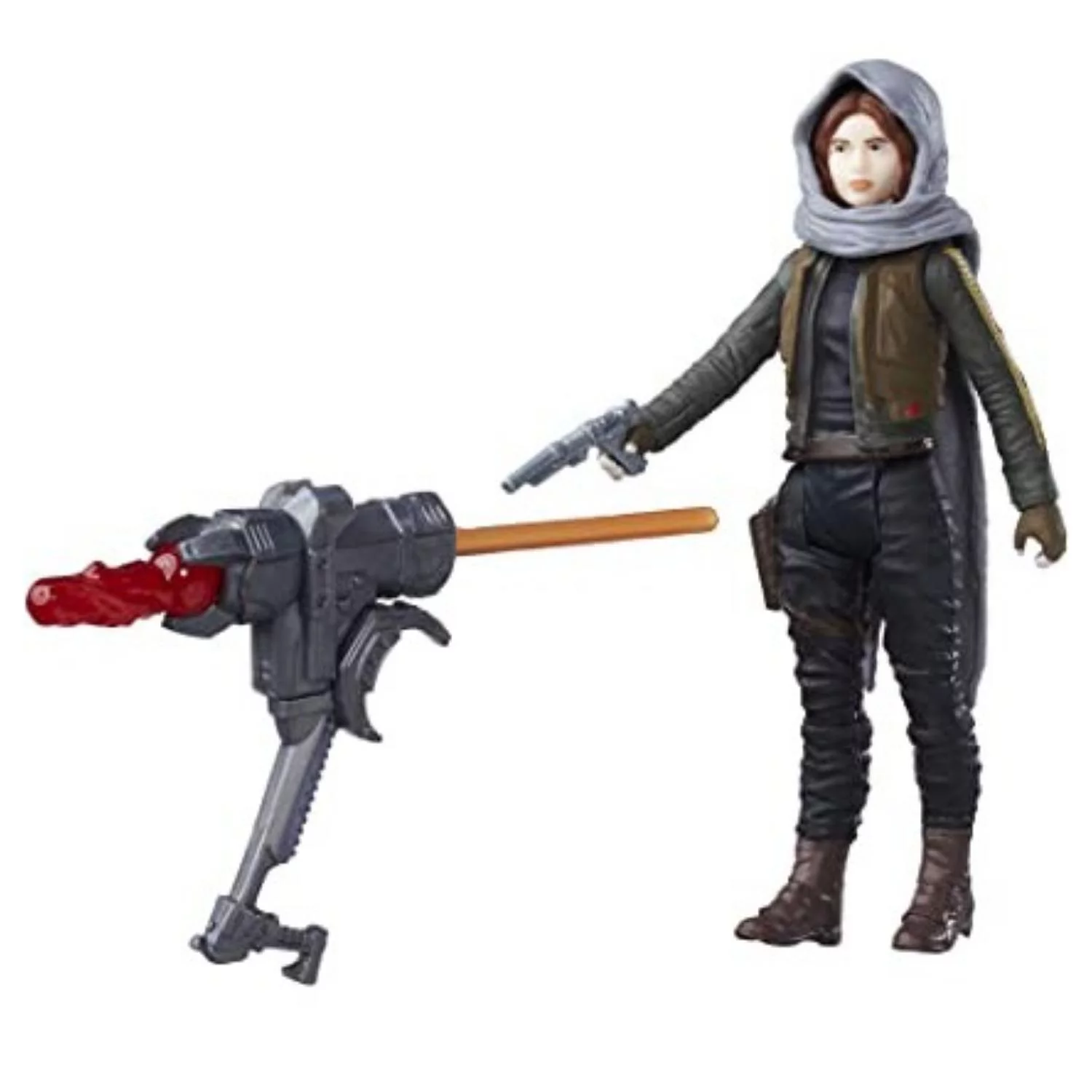Star Wars Rogue One Sergeant Jyn Erso (Jedha) Action Figure Toy Projectile Firing for Kids Ages 4 and Up & CUSTOM Storage Carrier