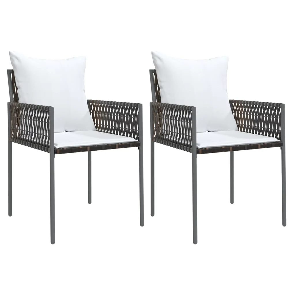 Irfora Patio Chairs with Cushions 2 pcs Brown 21.3