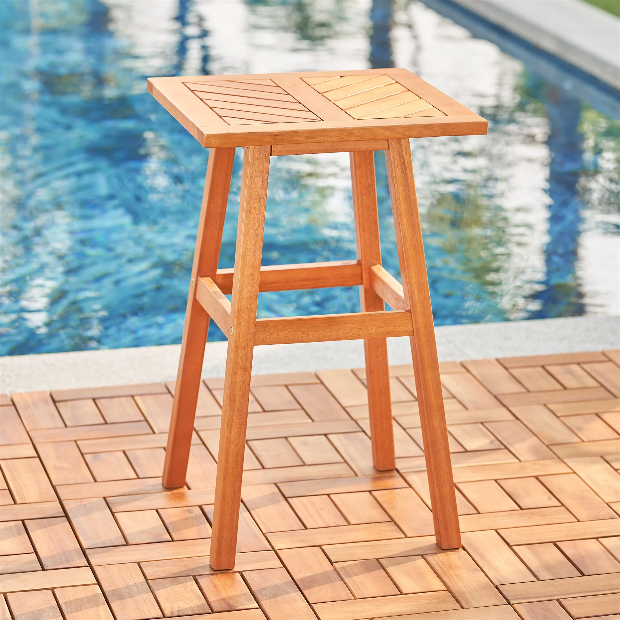 Ufurpie Patio Table,Outside Side Table,Plant Stand, Wooden Square End Table for Outdoor/Indoor