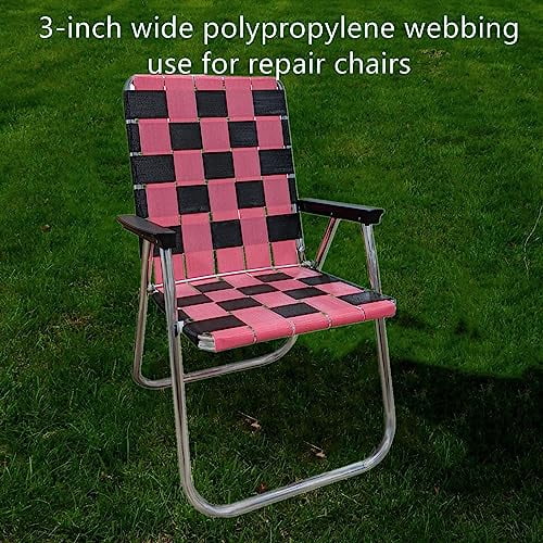 3 inch Webbing for Lawn Chair, Black Heavy Duty Polypropylene Webbing Strap