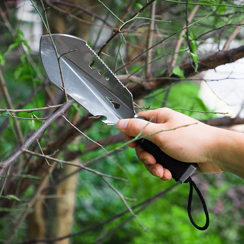 Dcenta 8 in 1 Multi-Tool Camping Shovel Portable Hand Shovel with Storage Pouch for Hiking Backpacking Gardening