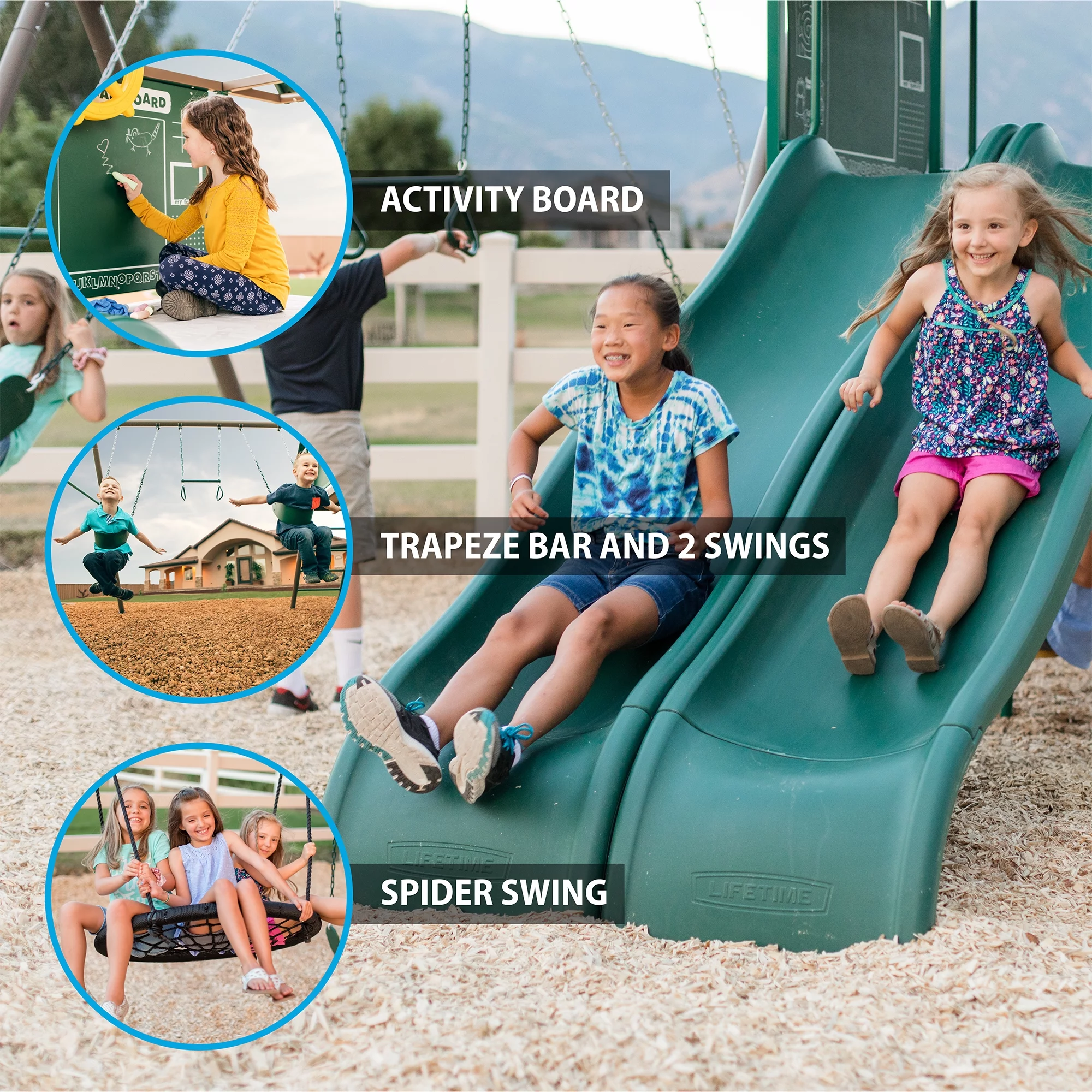 Lifetime Big Stuff ® Adventure Swing Set with Spider Swing (91079)
