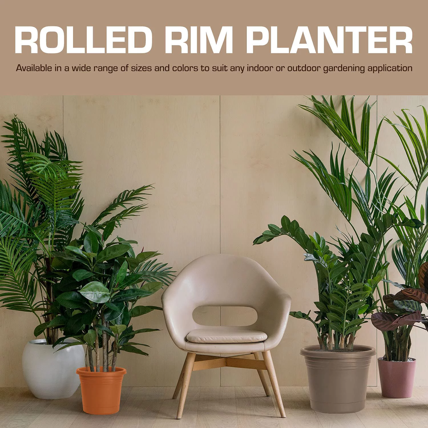 Rugg 7772486 Polyresin Planter - Cappuccino