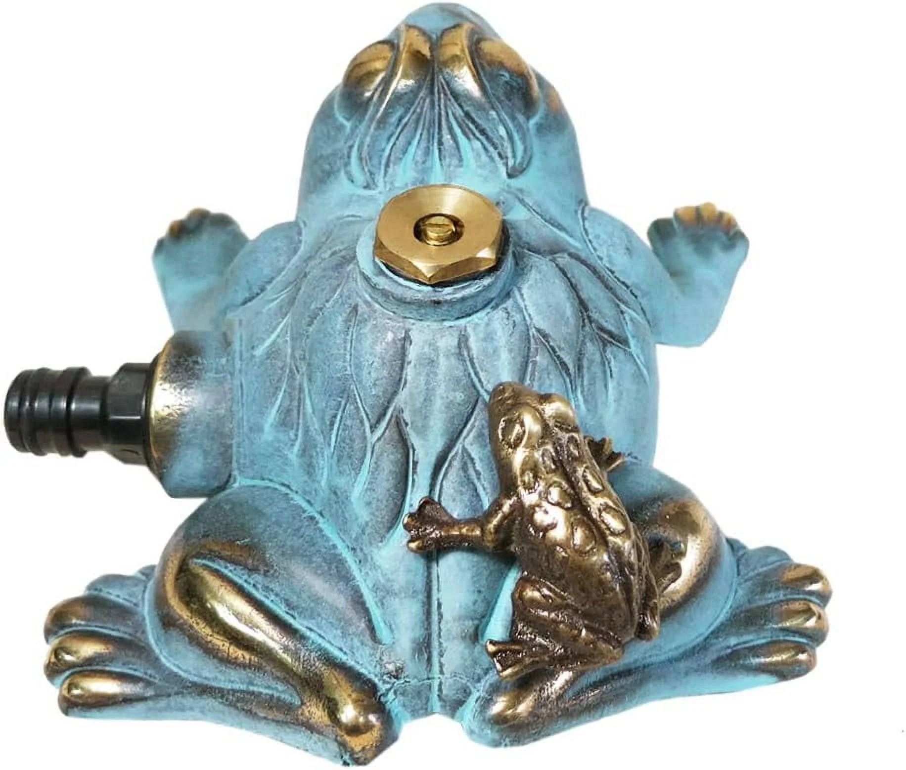 Taiwan Brass Decorative Frog Sprinkler - with a Little Frog on The Back