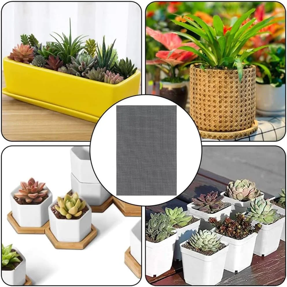 20Pcs Flower Pot Hole Mesh Pad 11.8x7.9 Inch Fiberglass Mesh Planter Mat Drainage Netting DIY Squares Bonsai Pot Bottom Grid Mesh Mat Mesh Hole Screen Prevent Soil Loss Gardening Gift White
