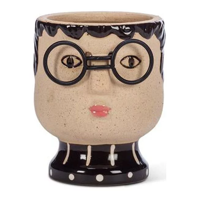 Abbott Collections AB-27-SPECS-046-SM Face with Specs Planter