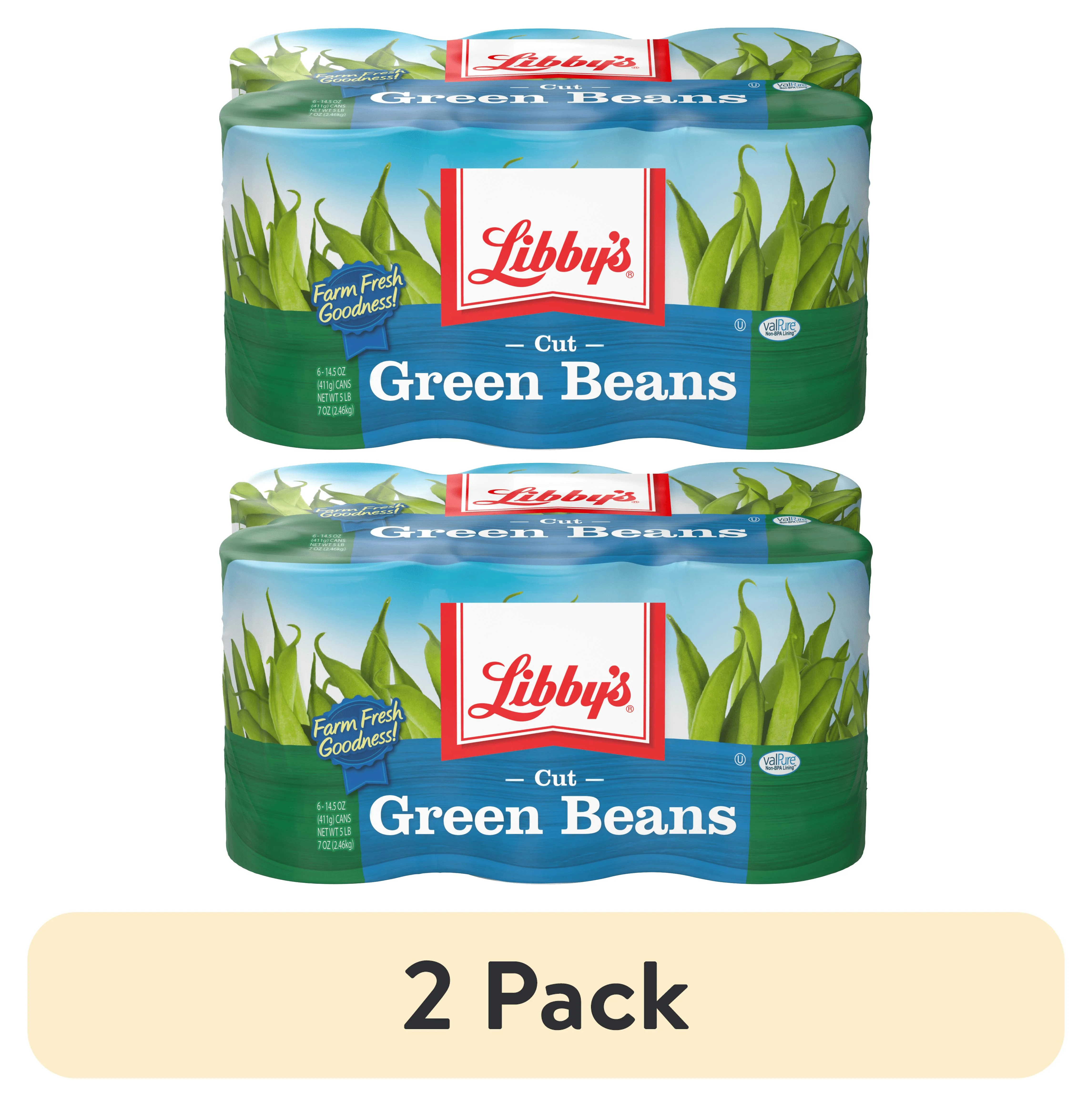 (2 pack) Libby's Cut Green Beans, 14.5 oz, 6 Cans