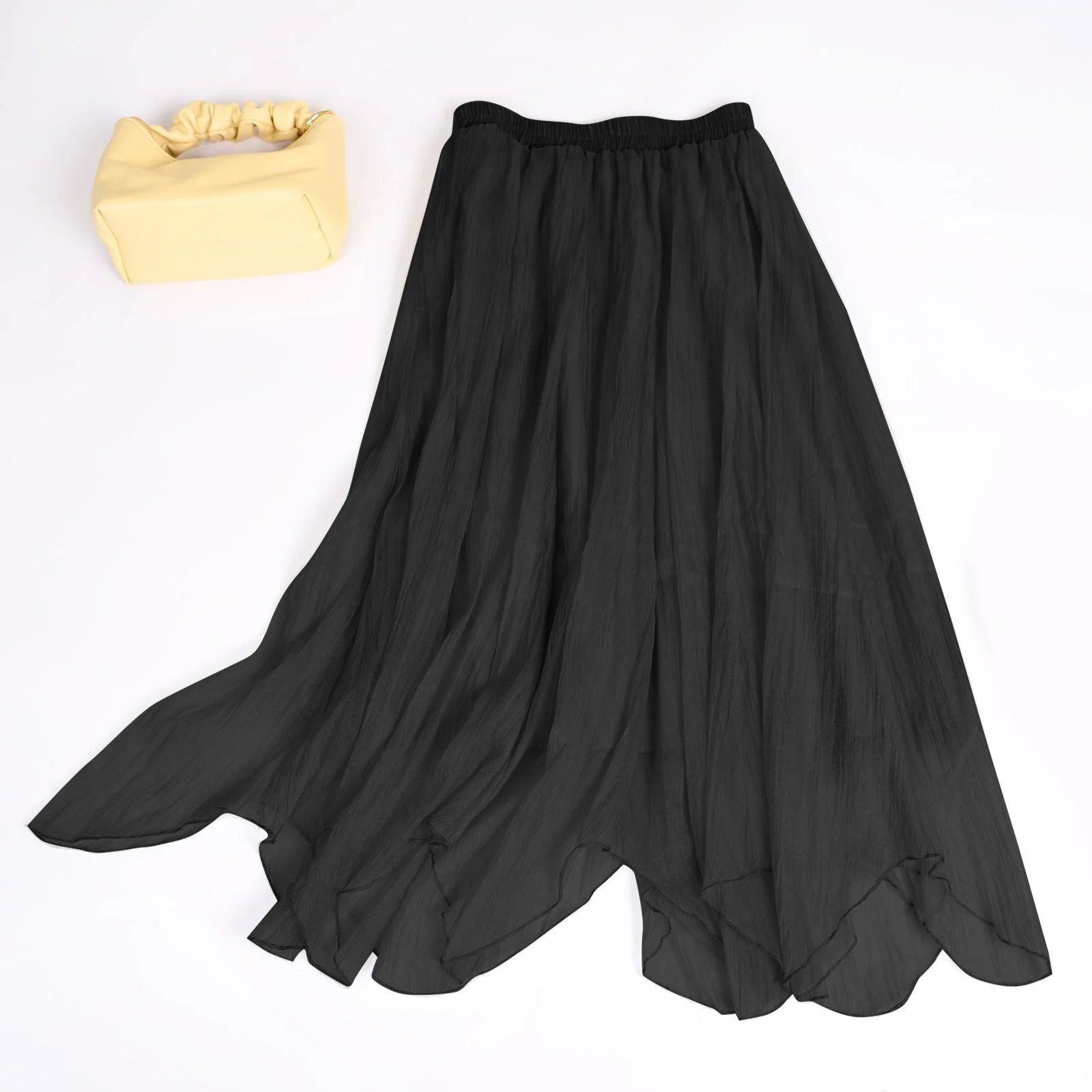Spring Maxi Skirt 2023 Women'S Long Satin Fall Skirt Elegant High Waist Cocktail Party Wedding Flared A Line Midi Skirts Skirt Sets Women 2 Piece Outfits Business Casual