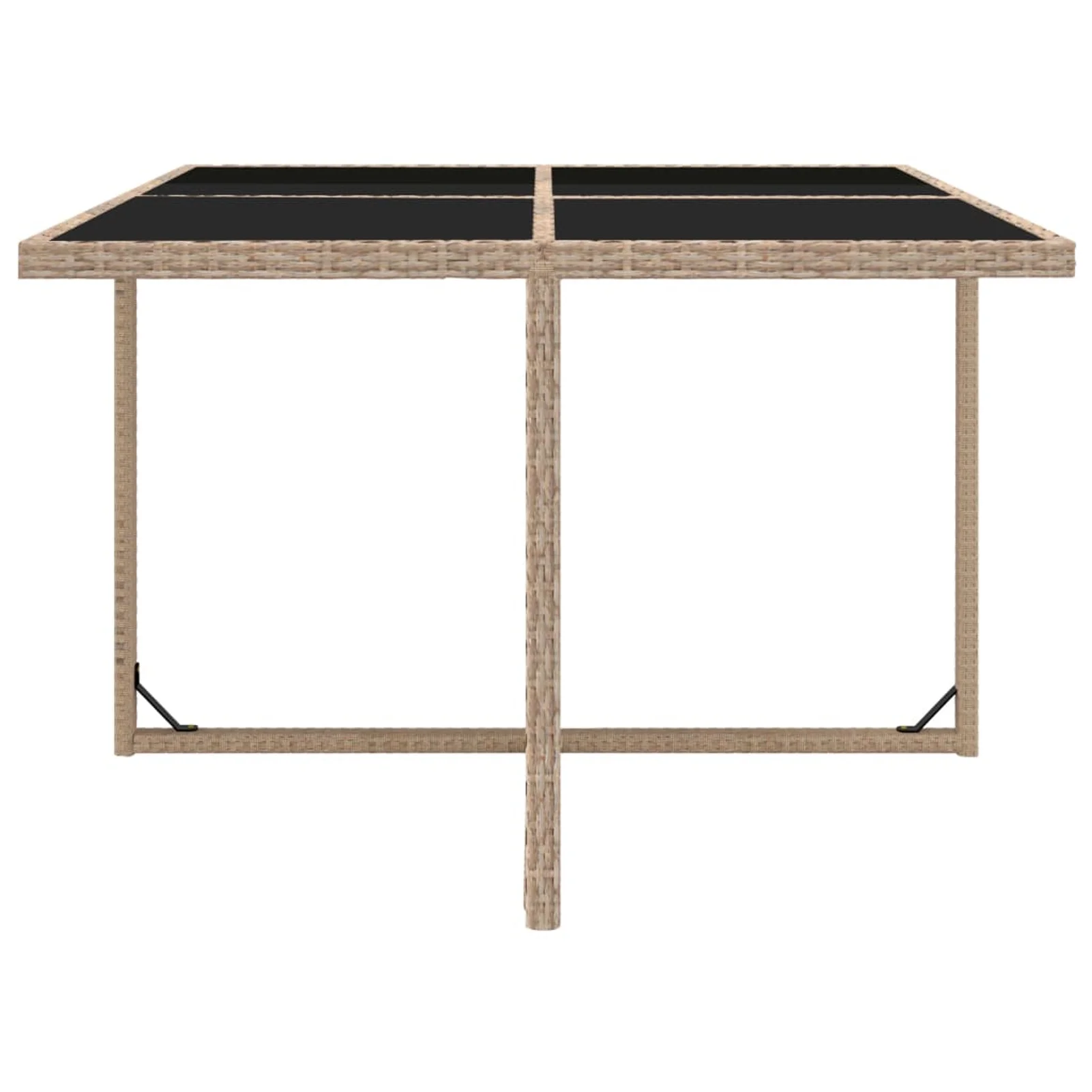 Carevas 5 Piece Patio Dining Set with Cushions Poly Rattan Beige