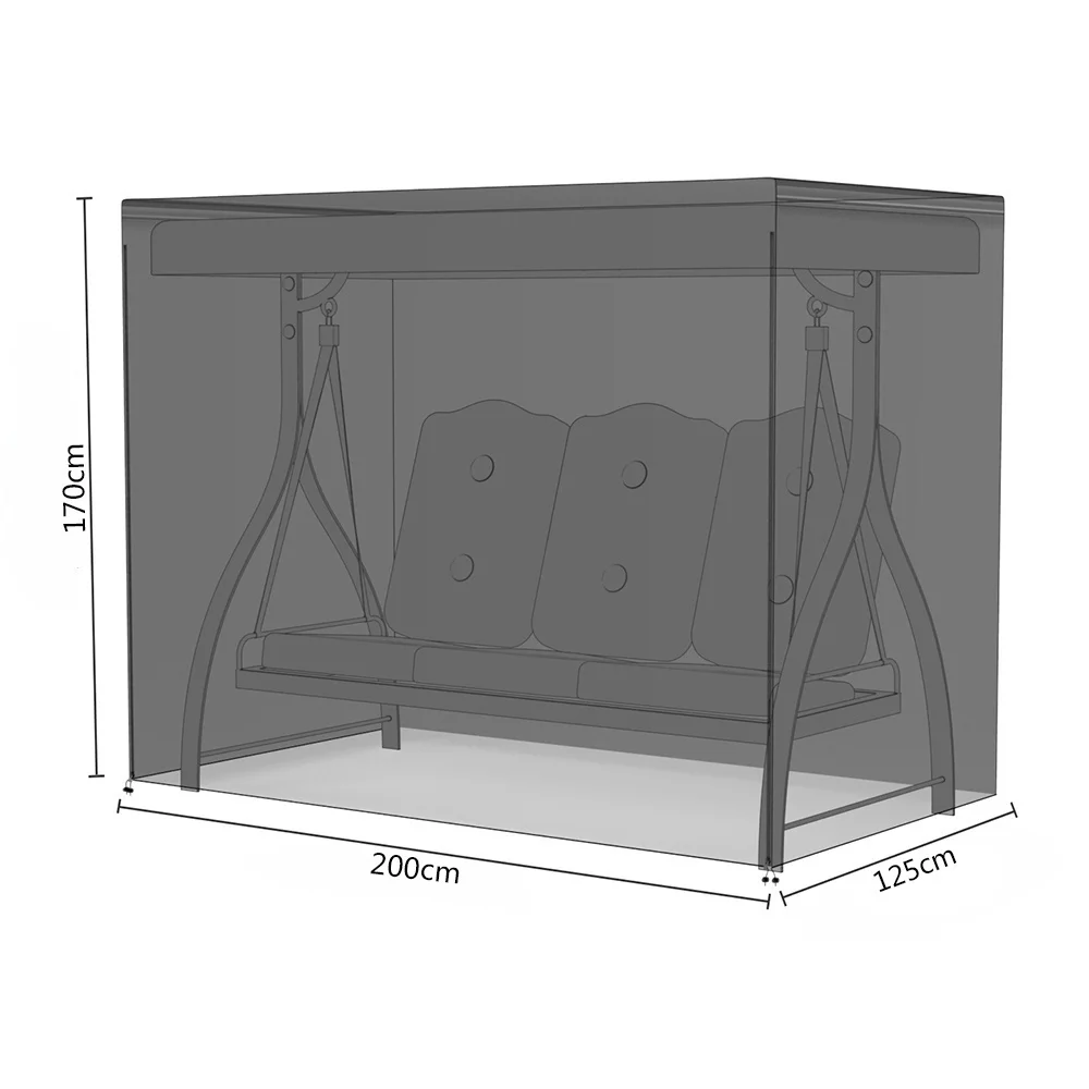 ODOMY Outdoor Heavy Duty 420D 3 Seater Swing Seat Chair Hammock Cover Garden Patio Furniture Protector