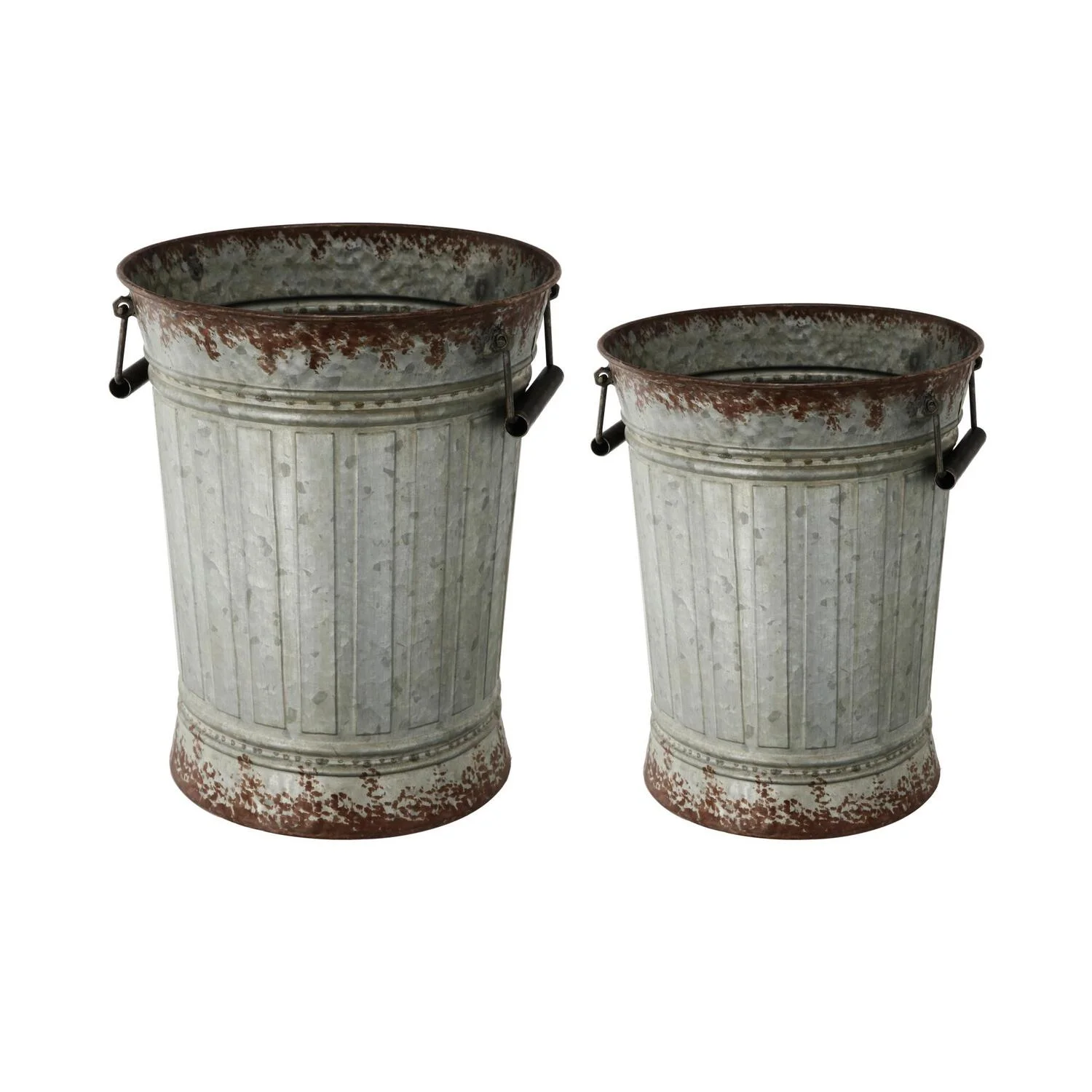 A&B Home Metal Pots - Set of 2-Color:Silver,Style:Classic Vintage