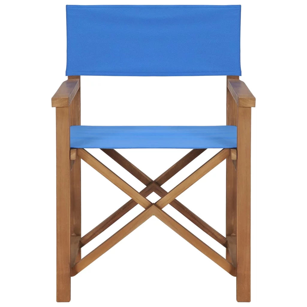 Director's Chair Solid Teak Wood Blue