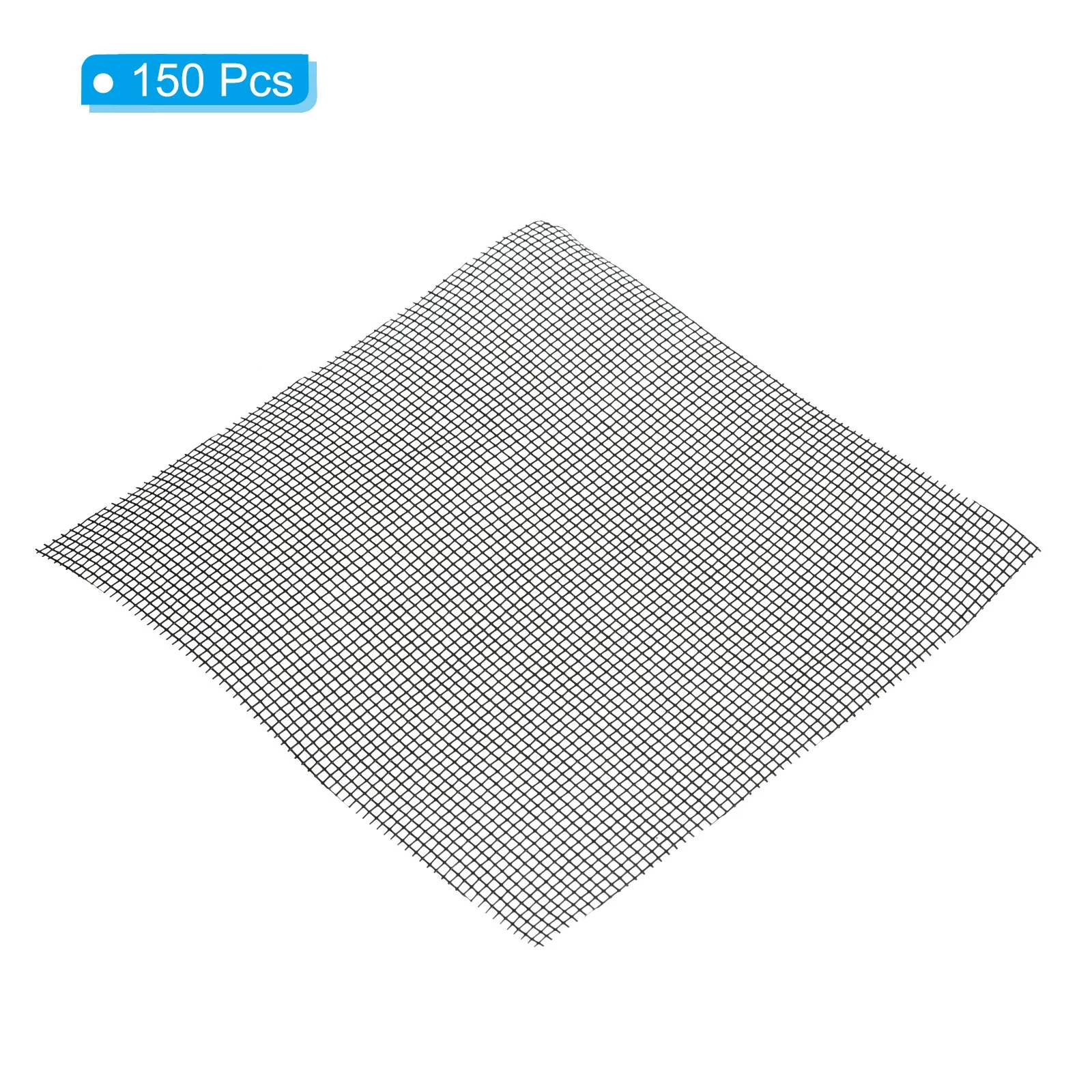 Uxcell Flower Pot Hole Mesh Pad, 4 x 4 Inch Square Drainage Hole Screen Bottom Grid Mat, Black 150 Pack