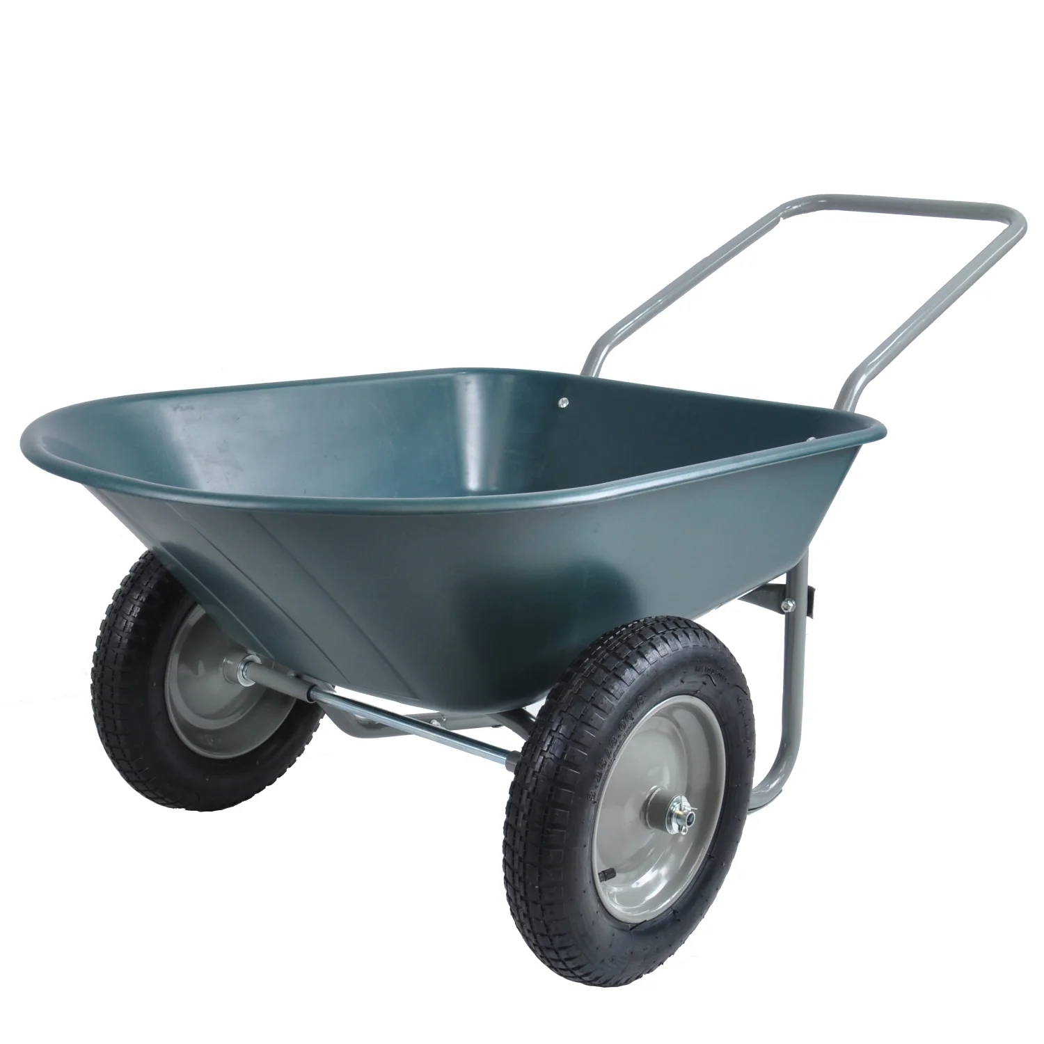 wheel barrow Two wheeled trolley for green garden 15 inch pneumatic wheel WB1001GN