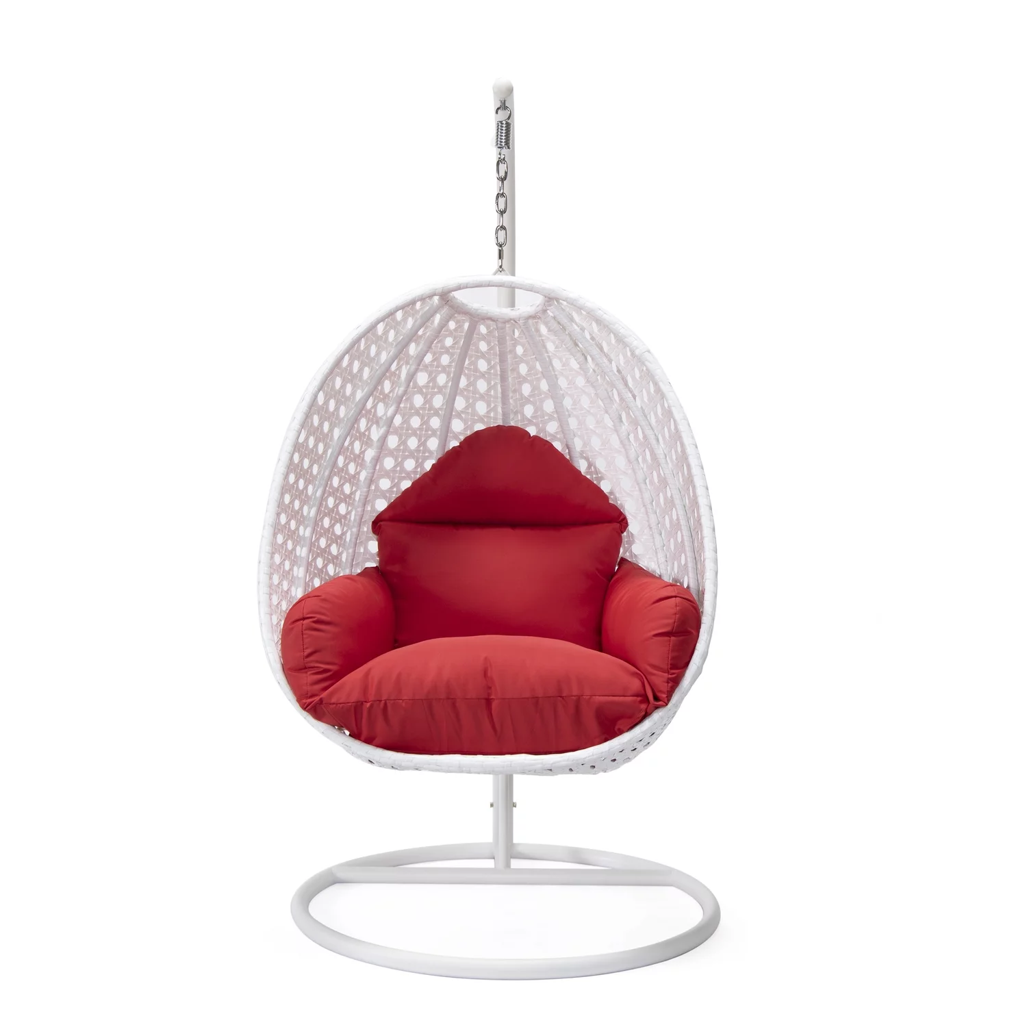 Maykoosh Classic Comfort White Wicker Hanging Egg Swing Chair