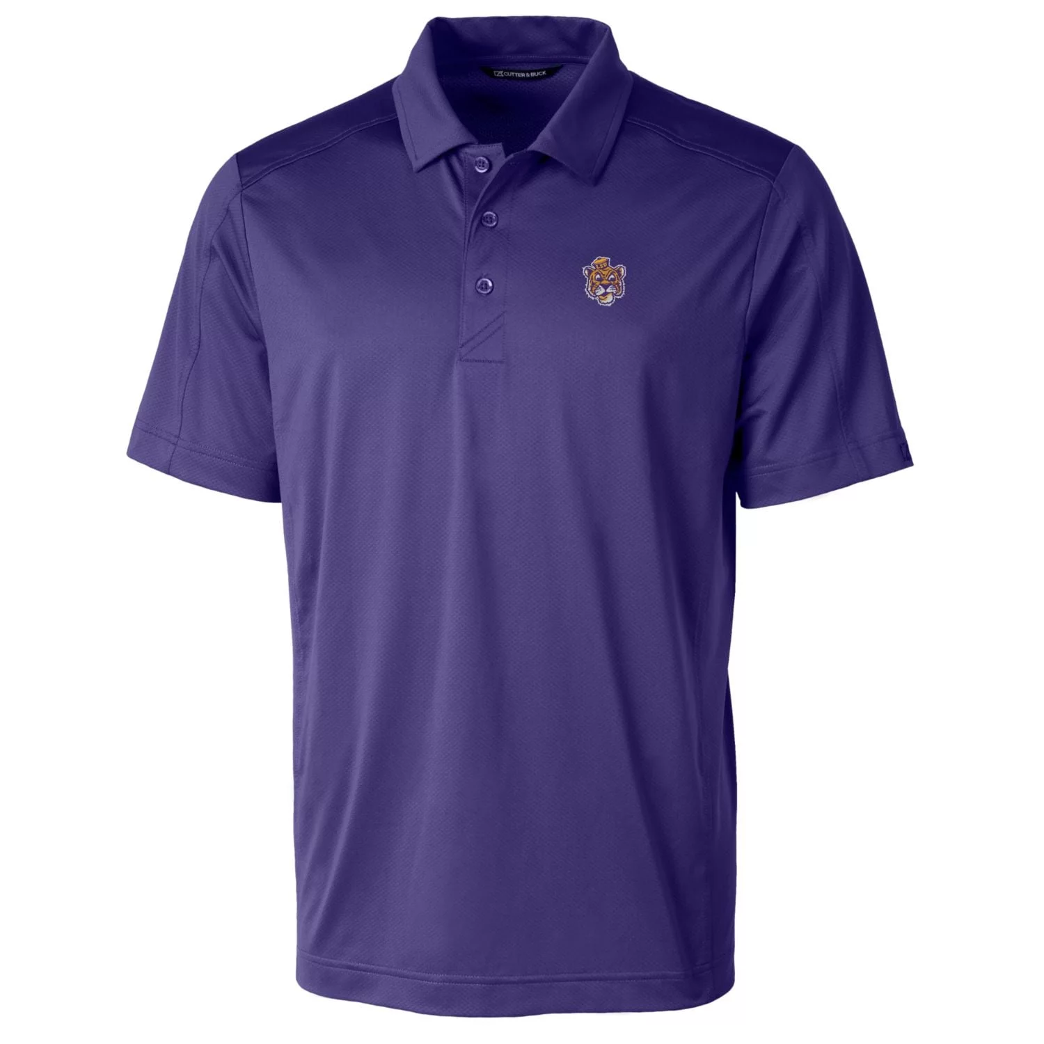 Cutter & Buck Purple LSU Tigers Primary Team Logo Prospect Textured Stretch Polo
