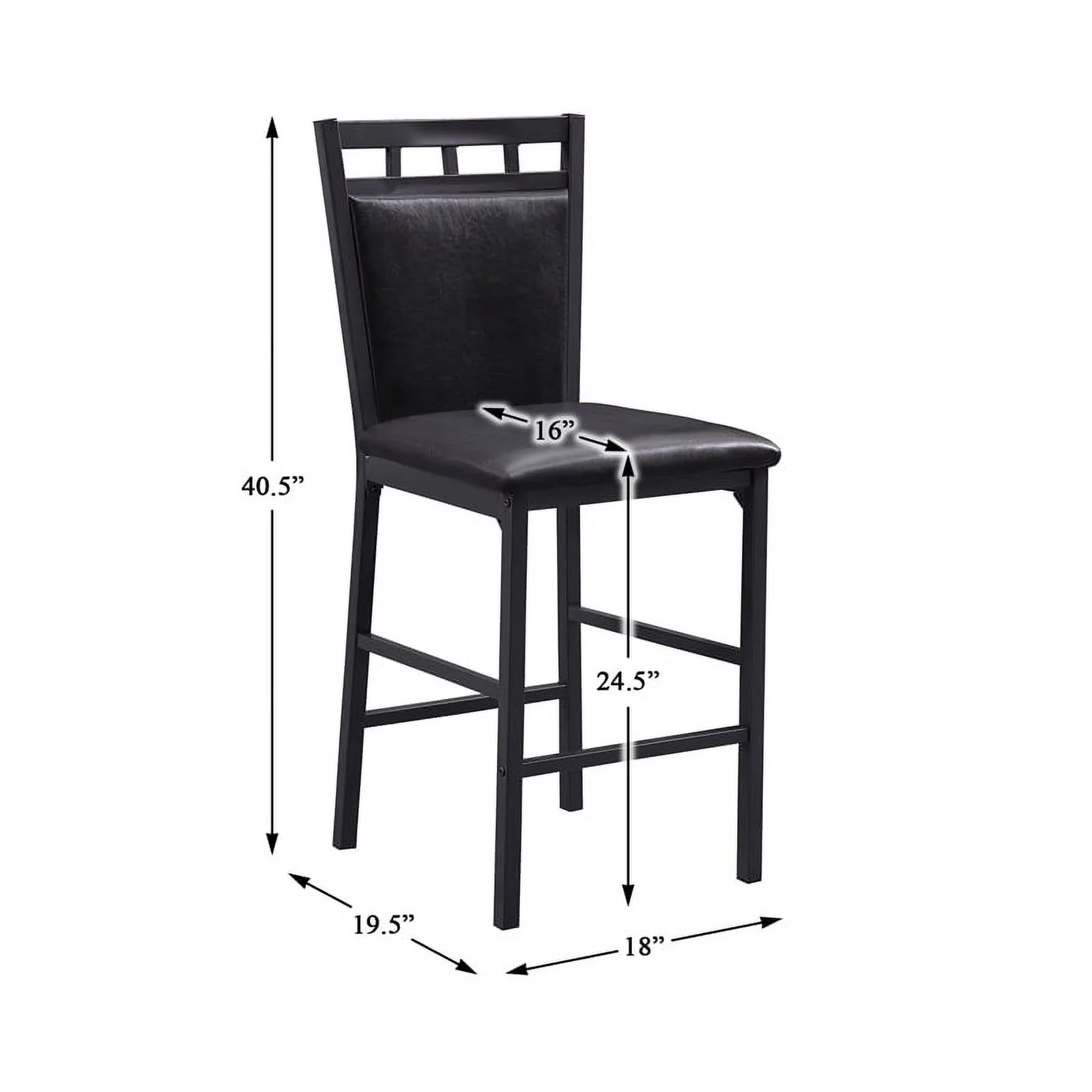 Pemberly Row 5 Piece Faux Marble Top Counter Height Dining Set in Black