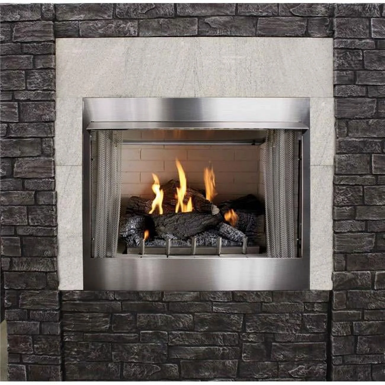 Natural Gas Outdoor Millivolt Fireplace Refractory Liner