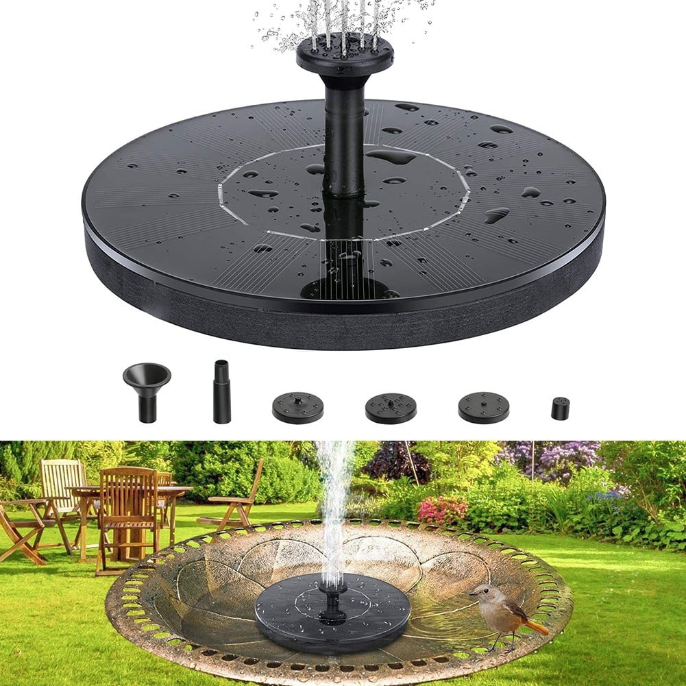 Solar Water Fountain with Solar Panel Pond Pupme with 6 Fountain Nozzles Garden