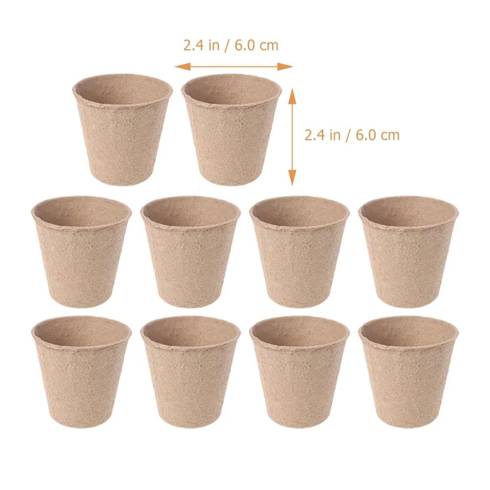 100 Pcs Germination Growing Pots Seed Degradable Suite Plant Fiber (Pulp)