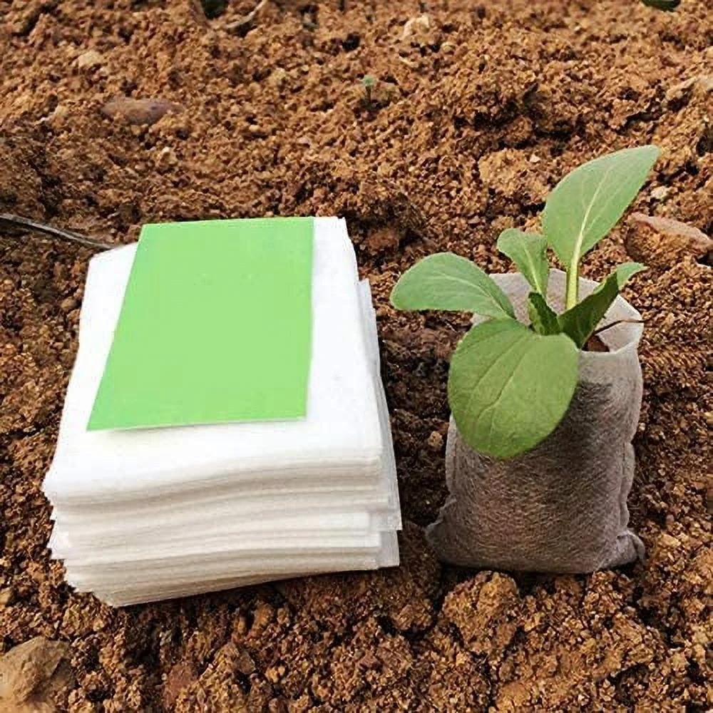 Seedling Plant Grow Bags, Biodegradable Non-Woven Nursery Fabric Seeding Starting Fiber Soil Transplant Pouches, Home Garden Supply - 12 x15 cm (Pack of 40 Pcs)