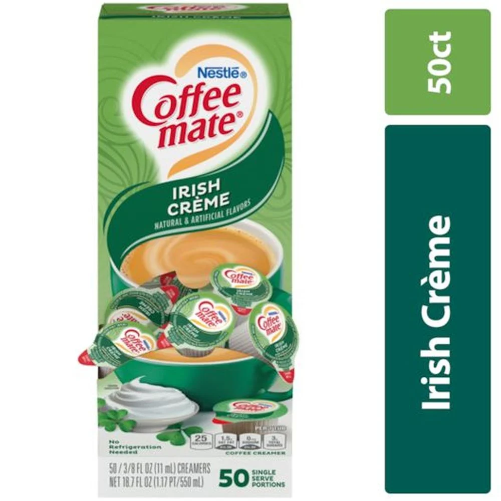 Coffee-Mate Irish Cream Liquid Creamer, 18.7 Fluid Ounces -- 4 per case.