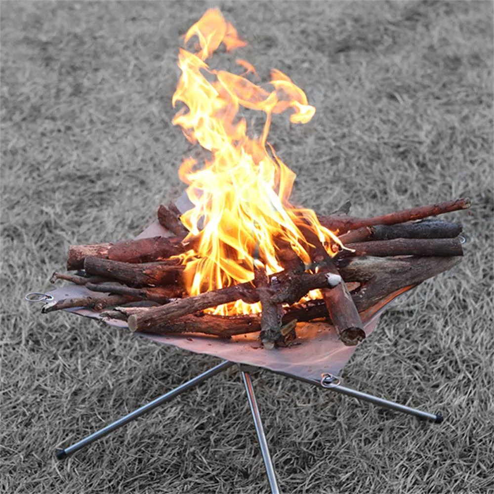 Fire Pit,With Carry Outdoors Carry Outdoors Heat-resistant Stainless Steel Fire Pit Campfire Bbq Picnic Mesh With Carry 16.5 Inch Inch Mesh Pit Portable 16.5 Twirltide