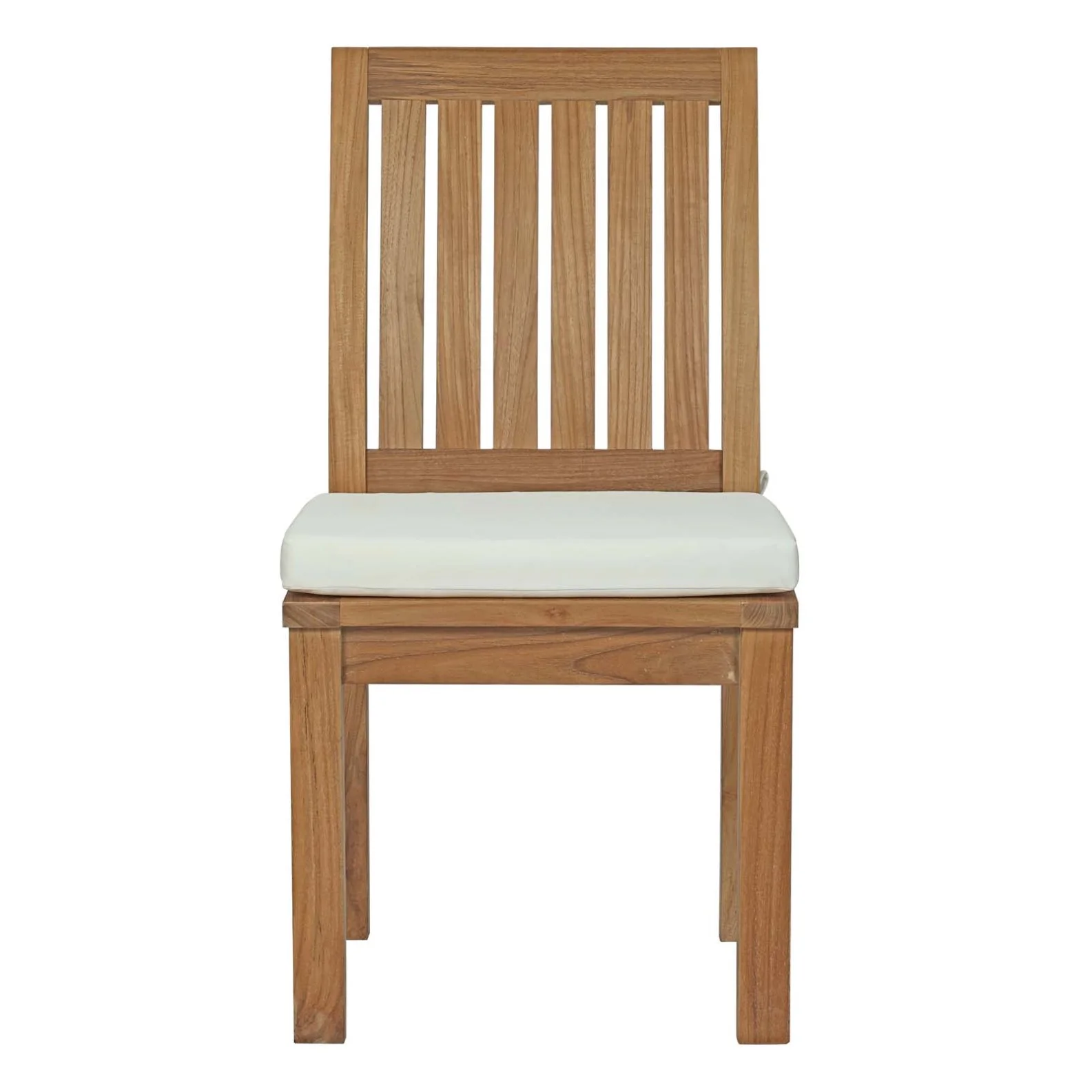 Modern Contemporary Urban Design Outdoor Patio Balcony Dining Chair, White, Wood