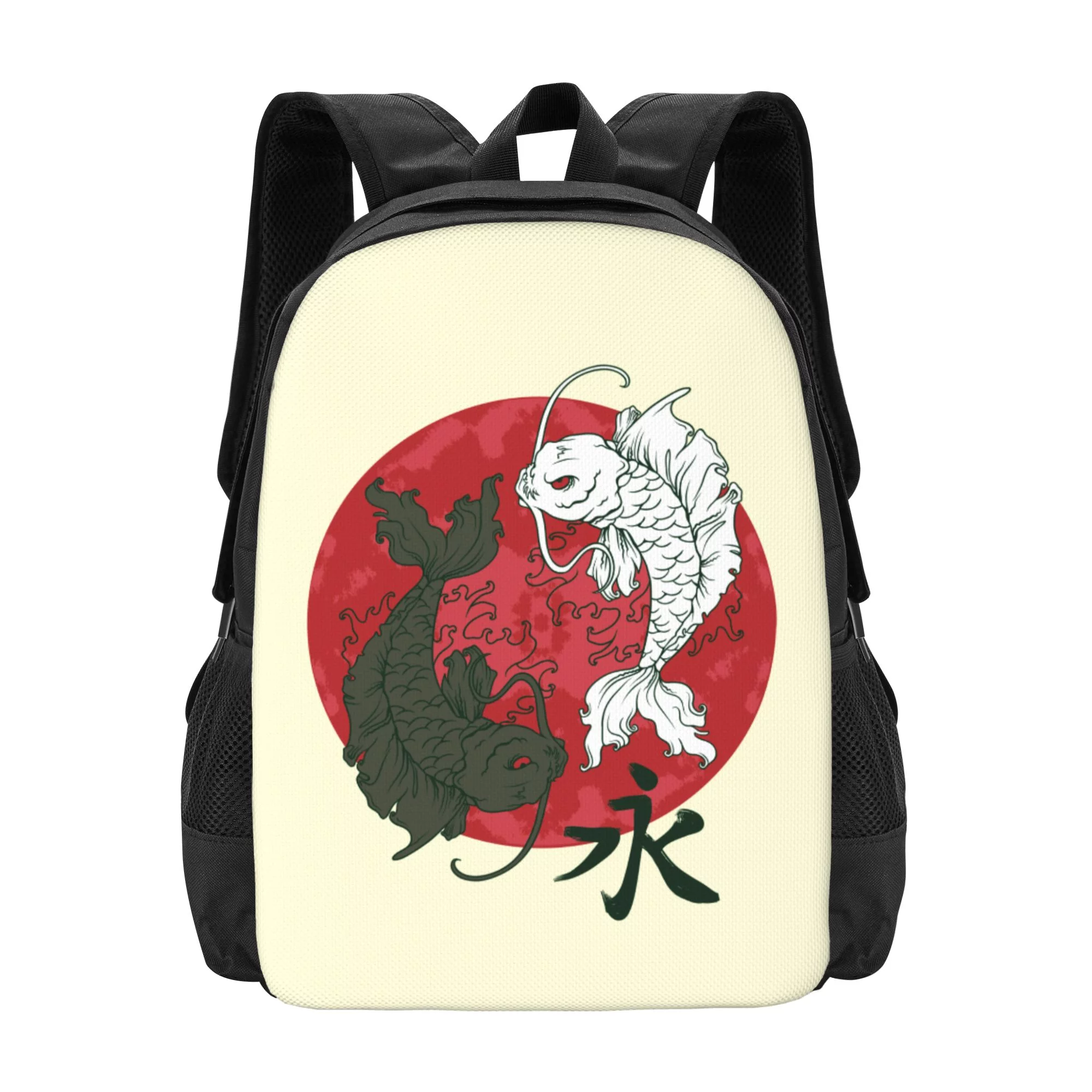 DouZhe Lightweight Backpack, Travel Outdoor Hiking Bag School Bookbag Casual Daypack Japan Pond Koi Carp Prints Backpacks for Women Men