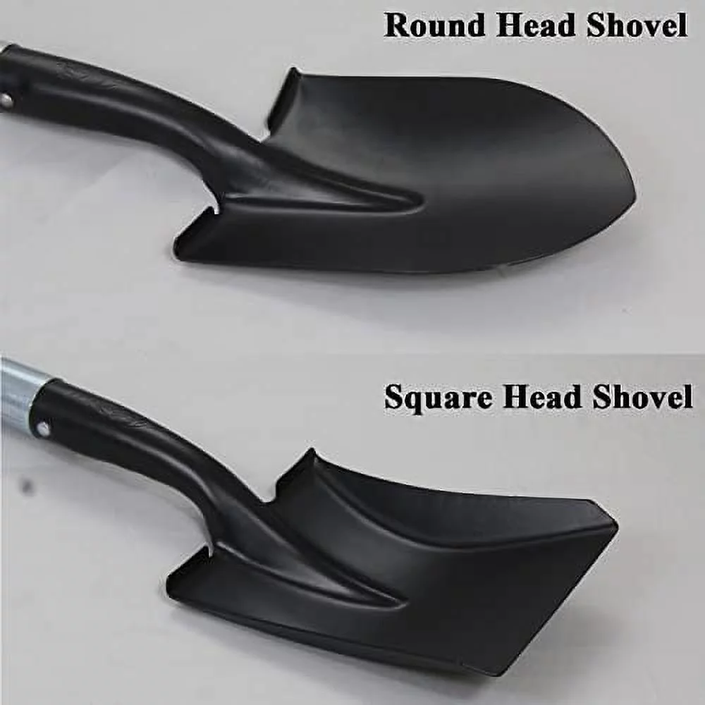 2 Various Assorted Round And Square Shovels (2 Pcs) – 27 Inches In Length With D-Cup Mini Handle Shovels, Sturdy Build And Easy To Use, Firm And Comfortable Durable Handle, Built To Last