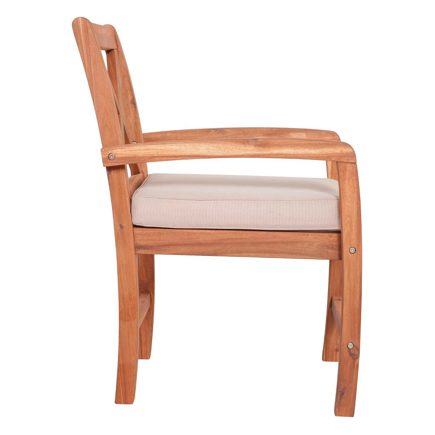 Acacia Wood Simple Patio 5-Piece Dining Set with x-shaped back - Brown